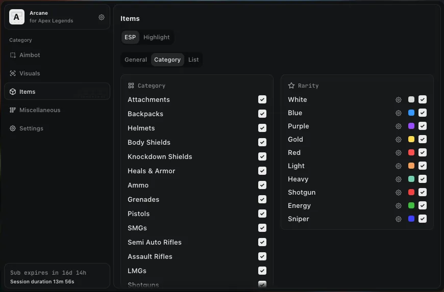 Apex Legends - Arcane Cheat Menu for Apex Legends - 6