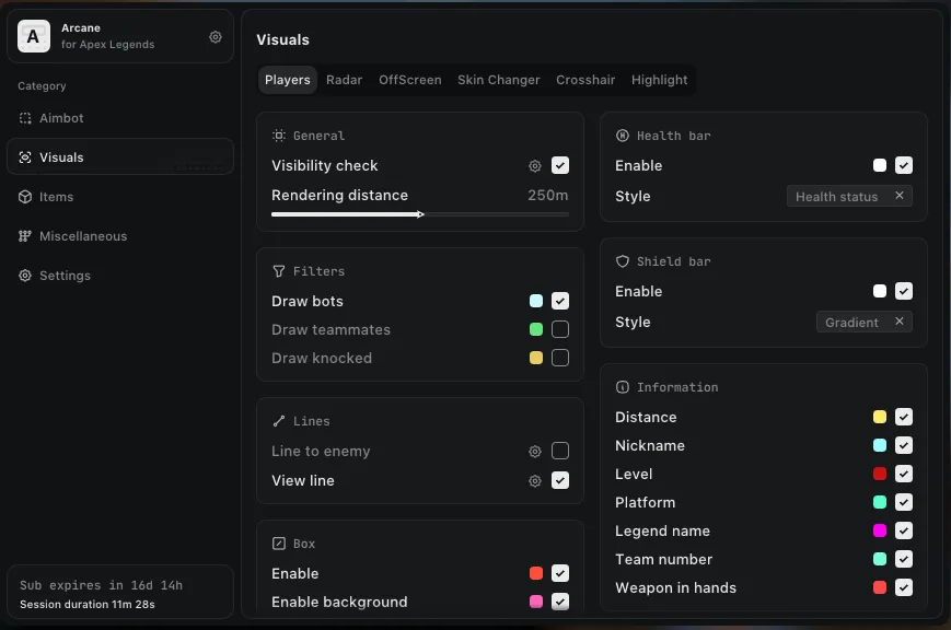 Apex Legends - Arcane Cheat Menu for Apex Legends - 10