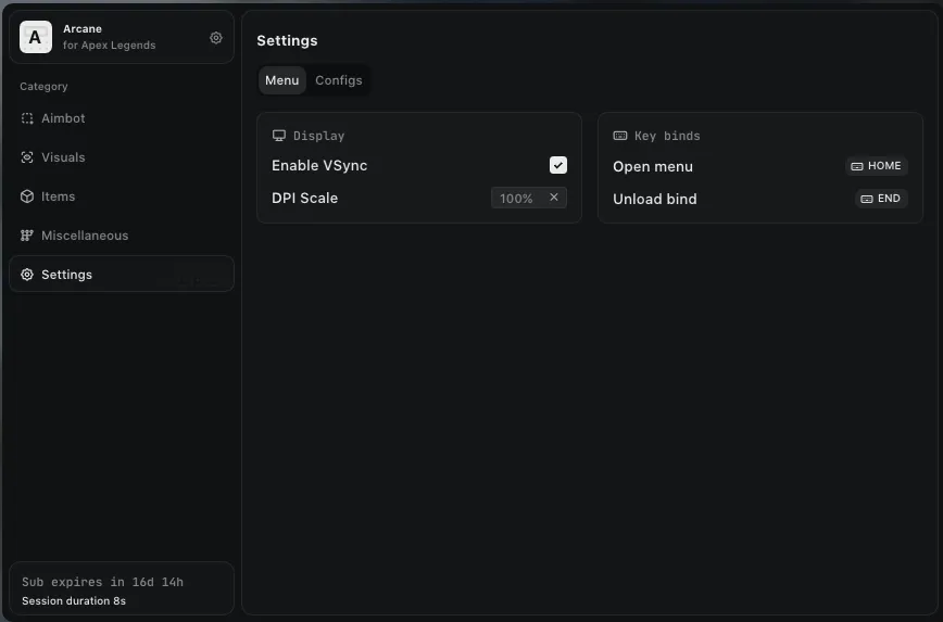 Apex Legends - Arcane Cheat Menu for Apex Legends - 16