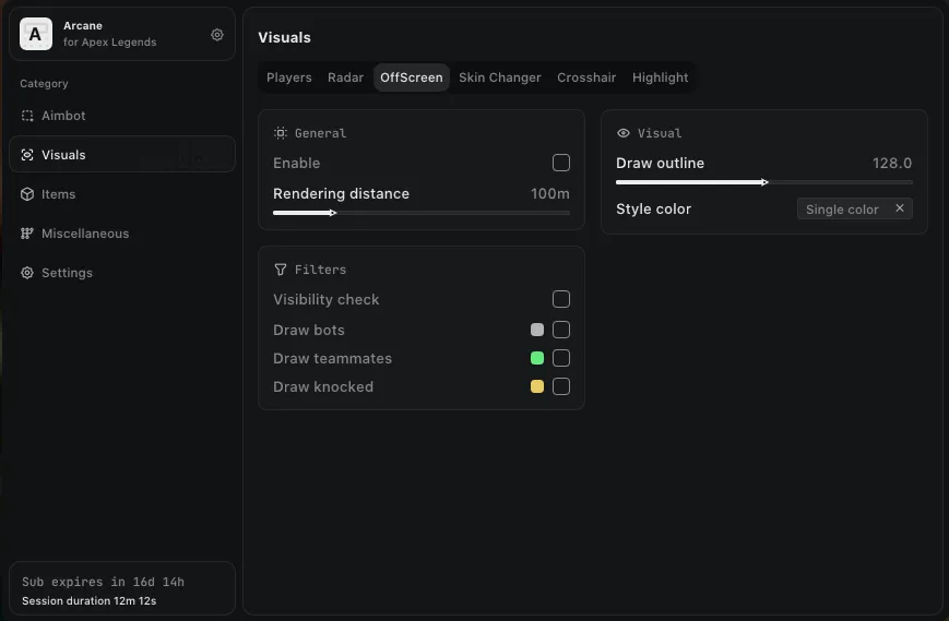 Apex Legends - Arcane Cheat Menu for Apex Legends - 19